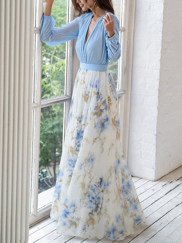Kelli | Floral Print Maxi Wedding Guest Dress