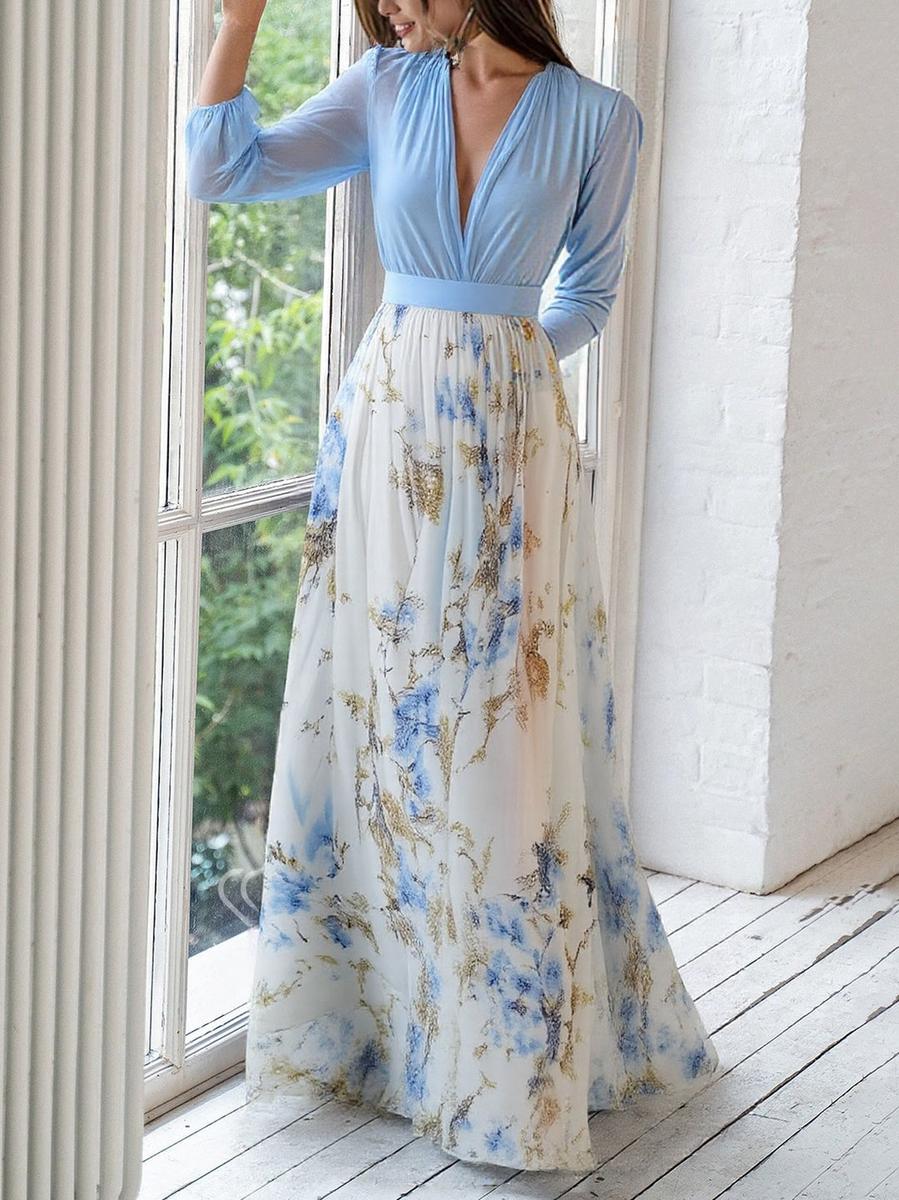 Kelli | Floral Print Maxi Wedding Guest Dress