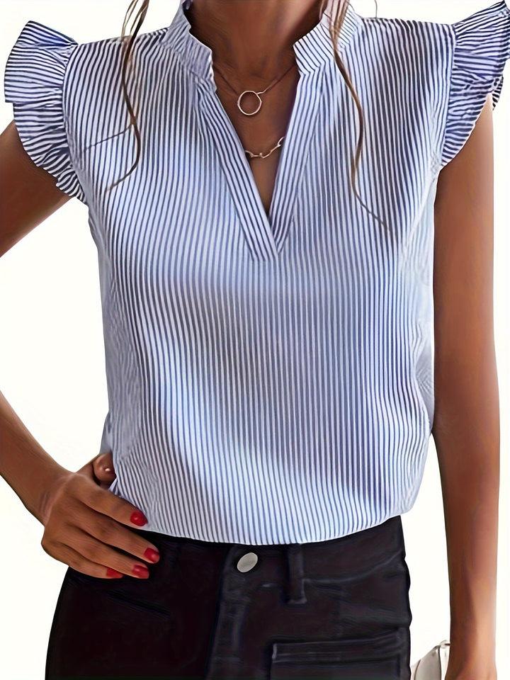 Gia™ | V-Neck Striped Shirt