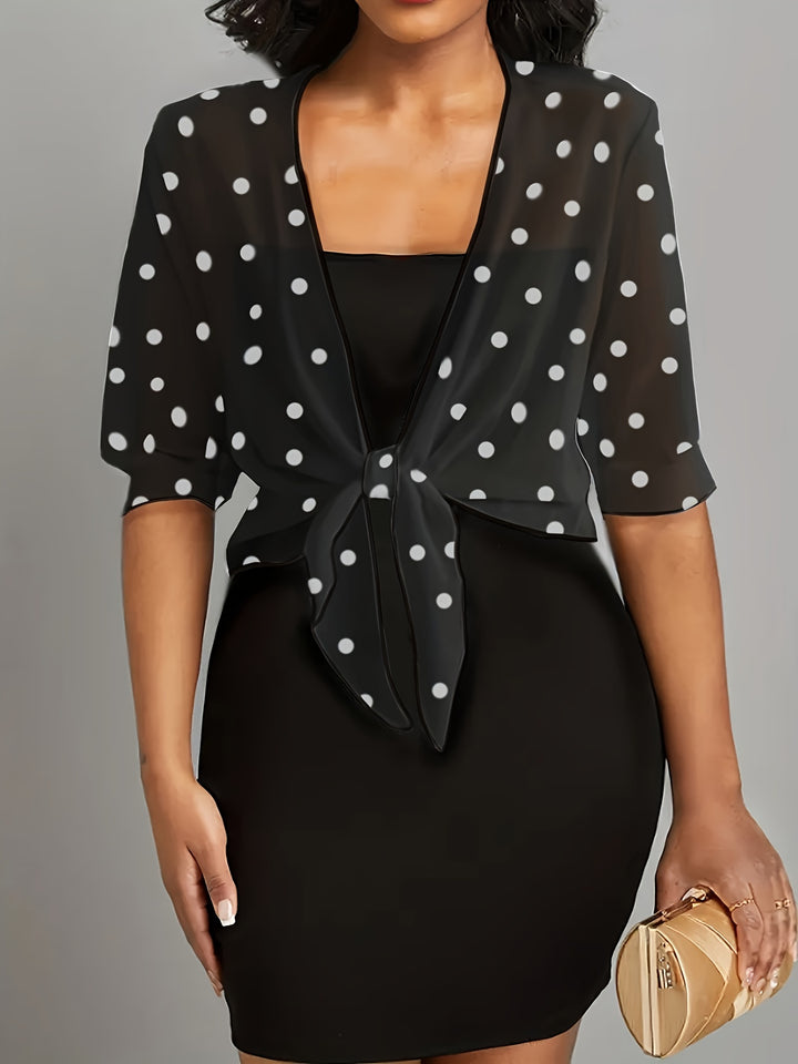 SOPHIA™ - Elegant Polka Dot Tie Blouse