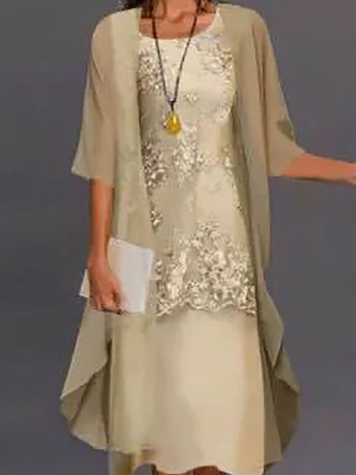 Arabella | Lace Jacket Midi Dress Set