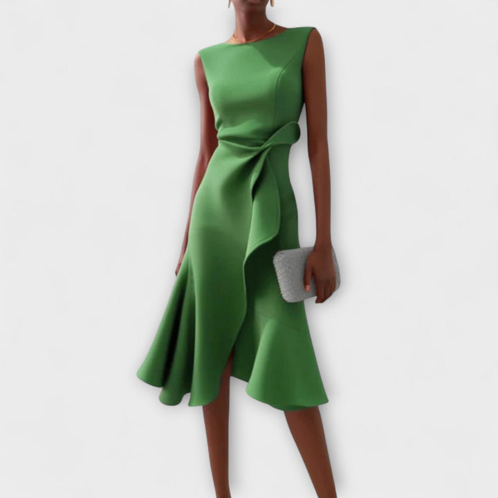 Sheila | Draped Midi Wedding Guest Dress