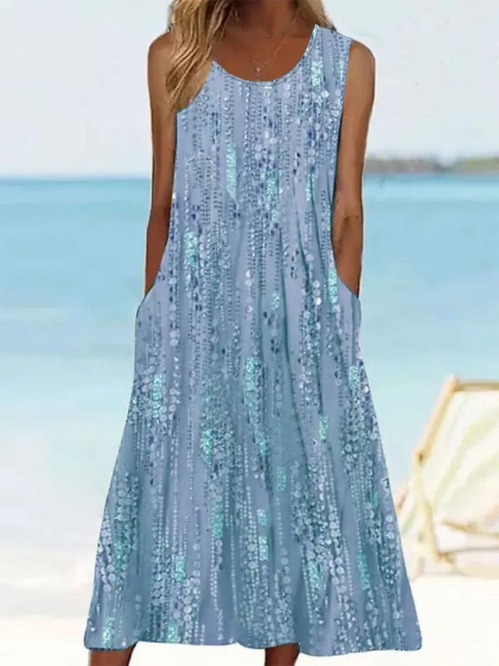Marina | Blue Floral Sleeveless Maxi Dress