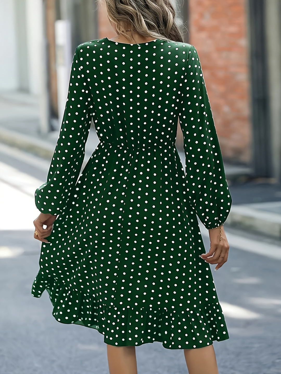 GABRIELLE™ - Elegant Polka Dot Flowing Midi Dress