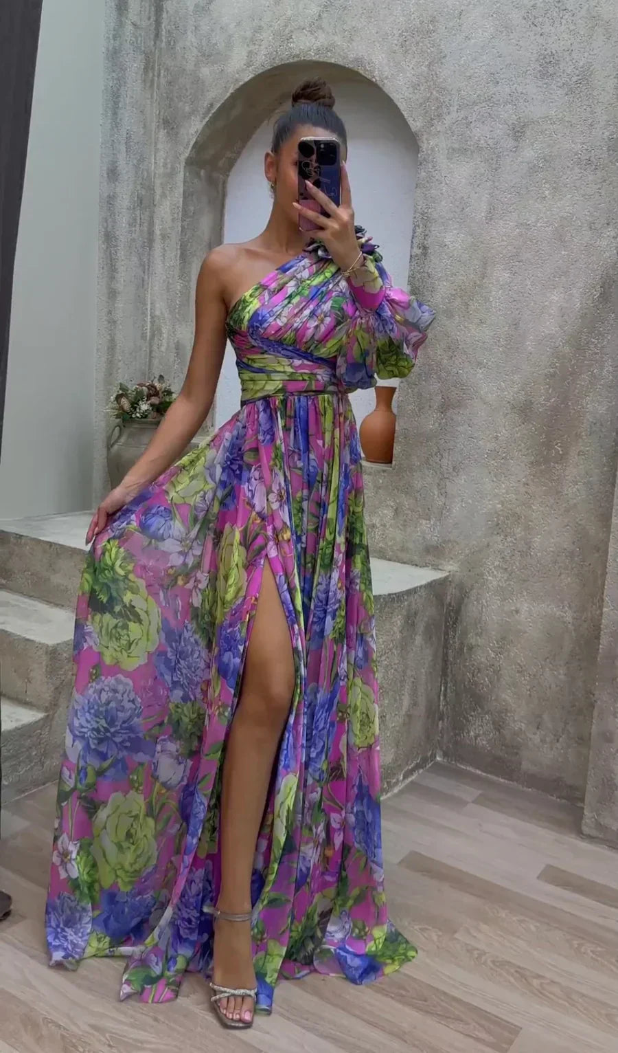 Tova | One-Shoulder Floral Wedding Guest Dress