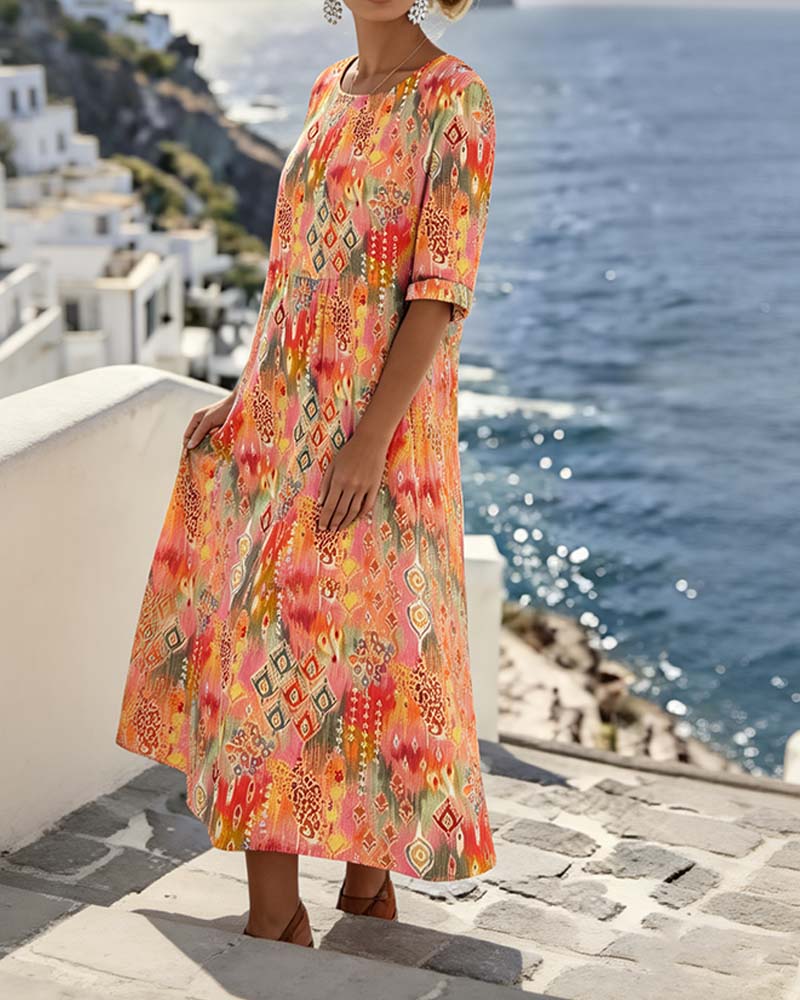 Emma | Loose and Lightweight Floral Midi Dress