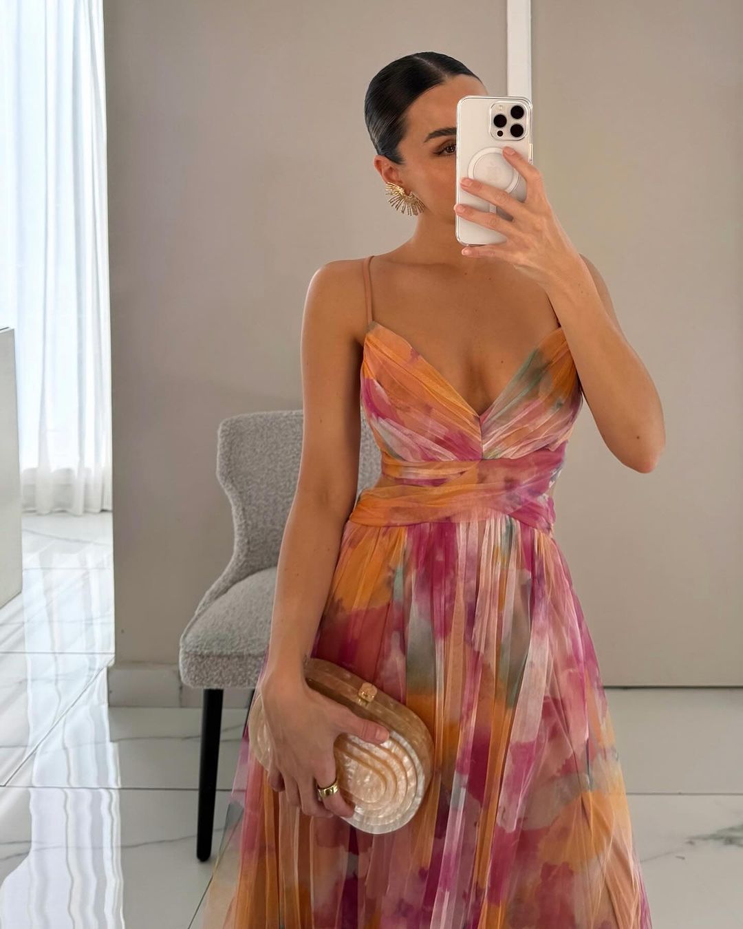 Cindy | Floral Print Maxi Wedding Guest Dress