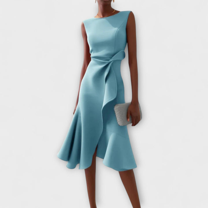 Sheila | Draped Midi Wedding Guest Dress
