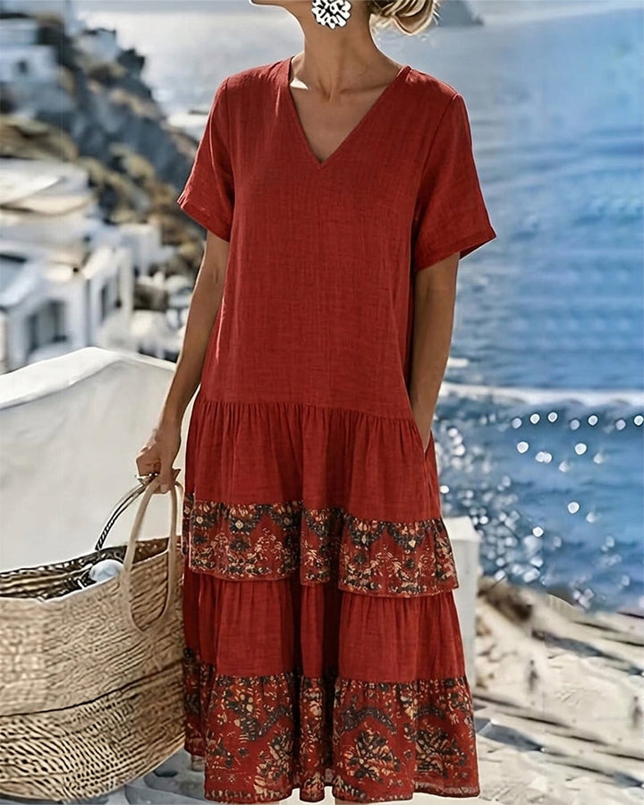 Martina | Floral midi dress, loose and lightweight