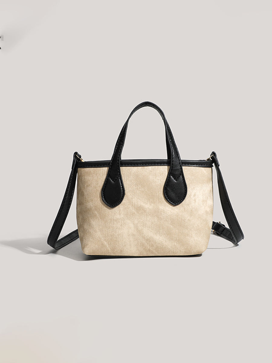 Women's Retro Autumn And Winter Oblique Shoulder Handbag Pu Bucket Bag