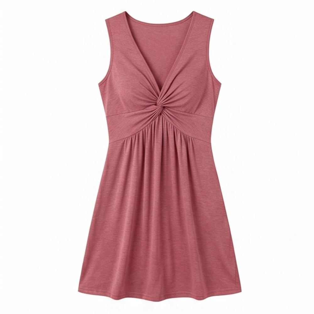 Florenza™ – Twist-Front V-Neck Midi Dress