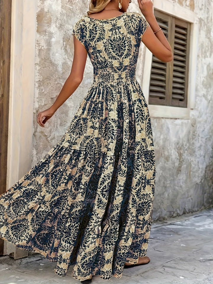 Seraphina – Boho V-Neck Maxi Dress
