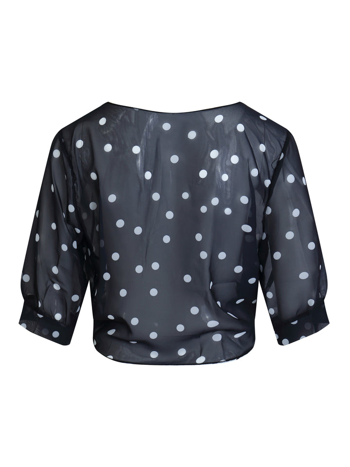 SOPHIA™ - Elegant Polka Dot Tie Blouse