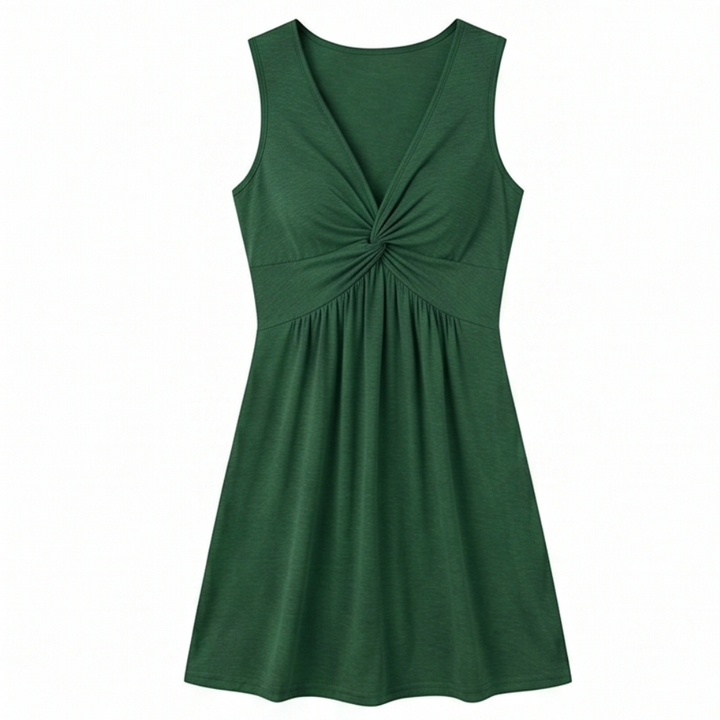 Florenza™ – Twist-Front V-Neck Midi Dress