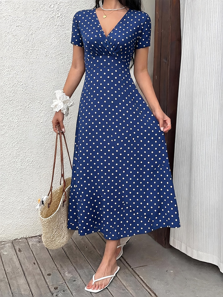 SAVANNAH™ - Elegant Polka Dot Maxi Dress