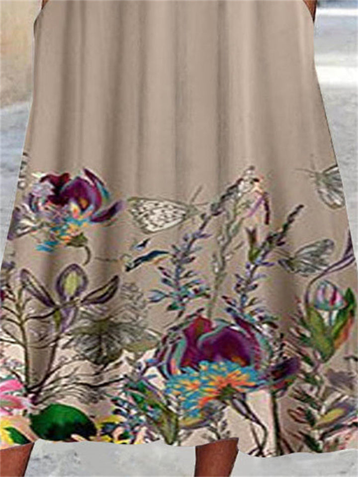 Cleo | Floral Lace Stitch Square Neck Midi Dress