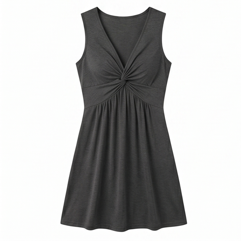 Florenza™ – Twist-Front V-Neck Midi Dress
