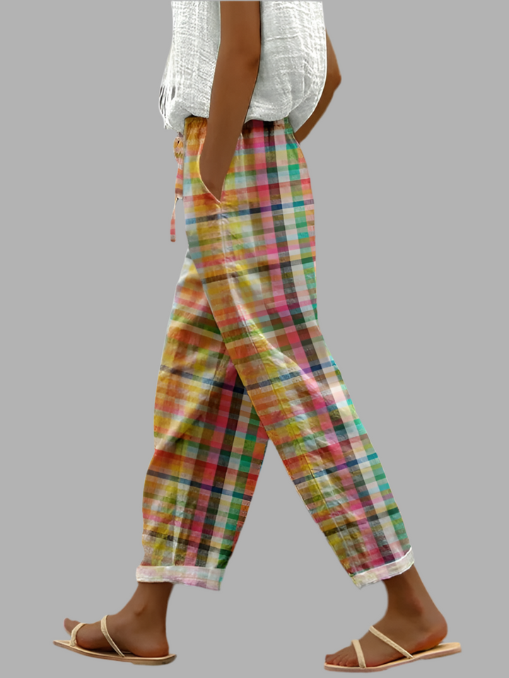 Noëlle | Linen Plaid Pants