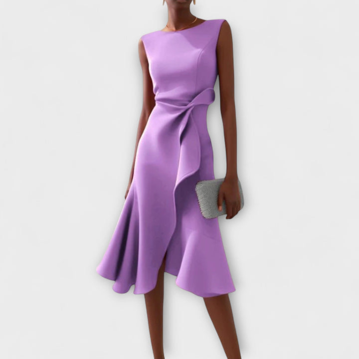 Sheila | Draped Midi Wedding Guest Dress