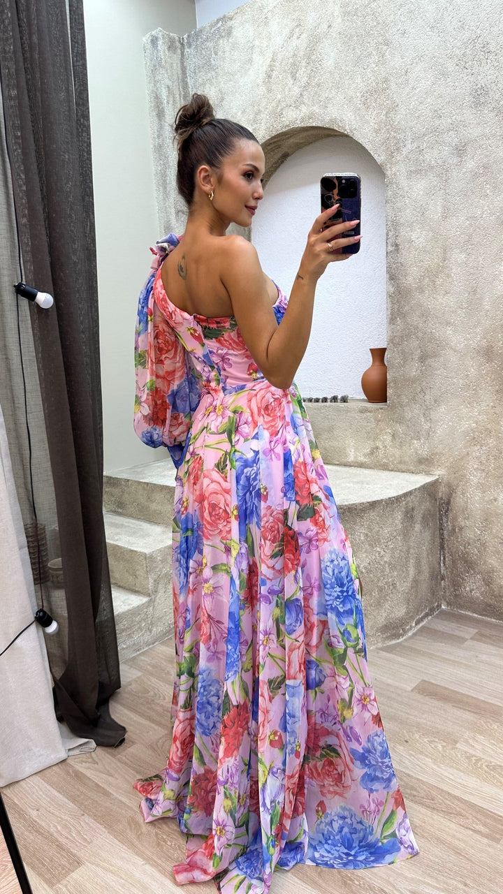 Tova | One-Shoulder Floral Wedding Guest Dress