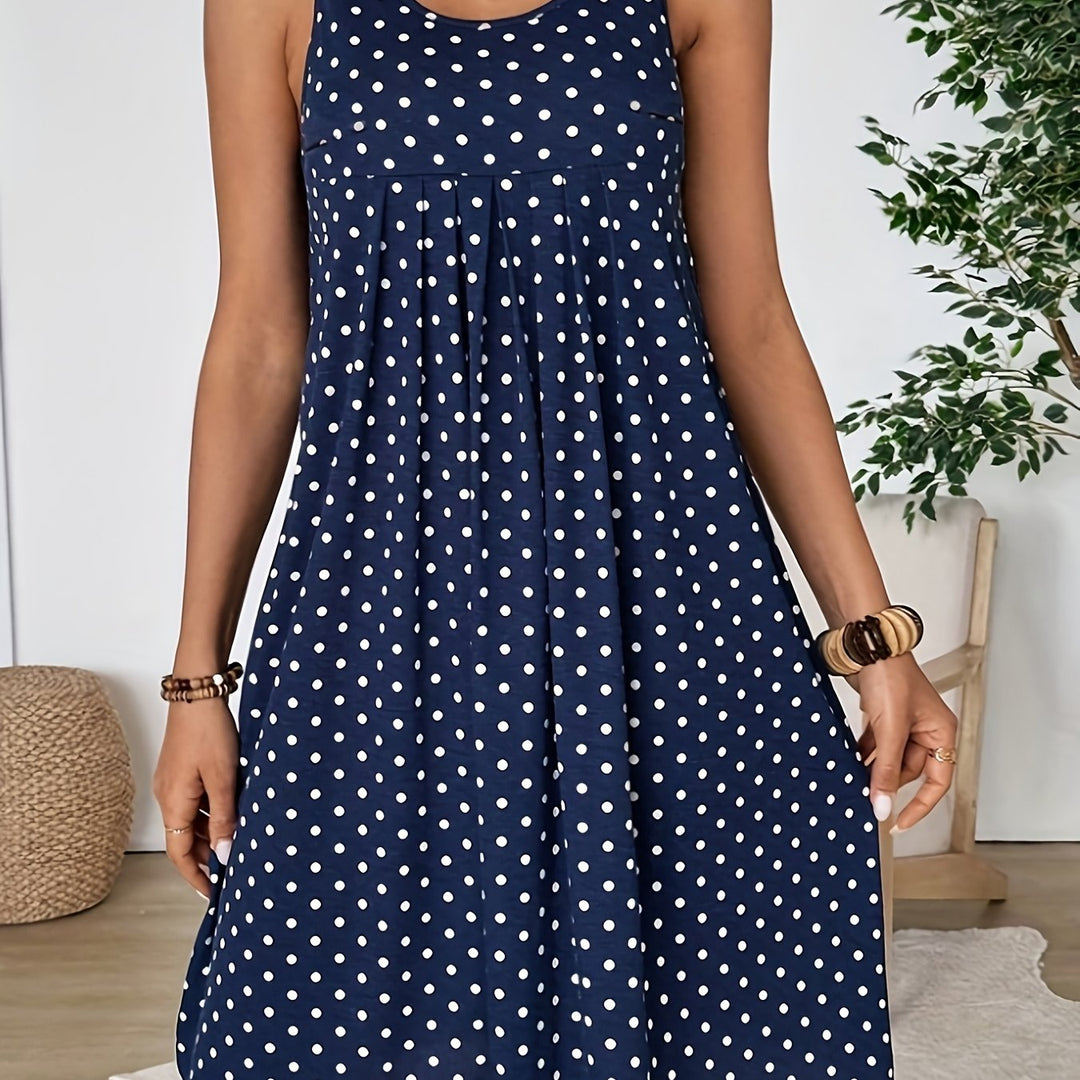 COLETTE – French Retro Sleeveless Polka Dot Dress