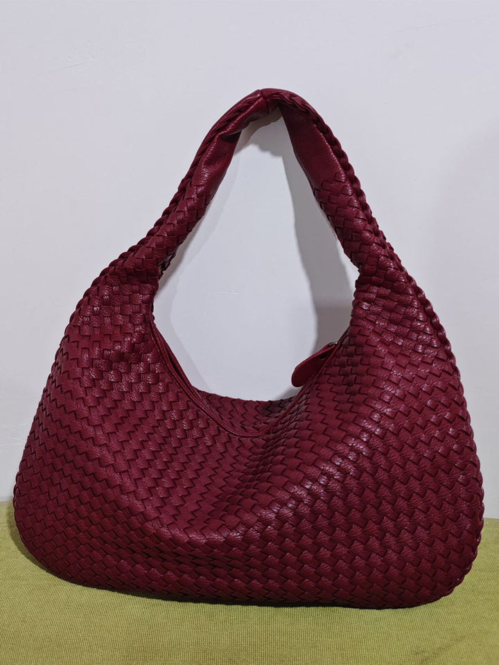 Women's Fashionable Leather Woven Bag