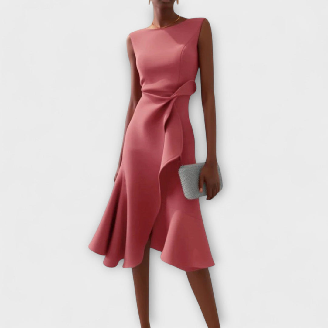 Sheila | Draped Midi Wedding Guest Dress