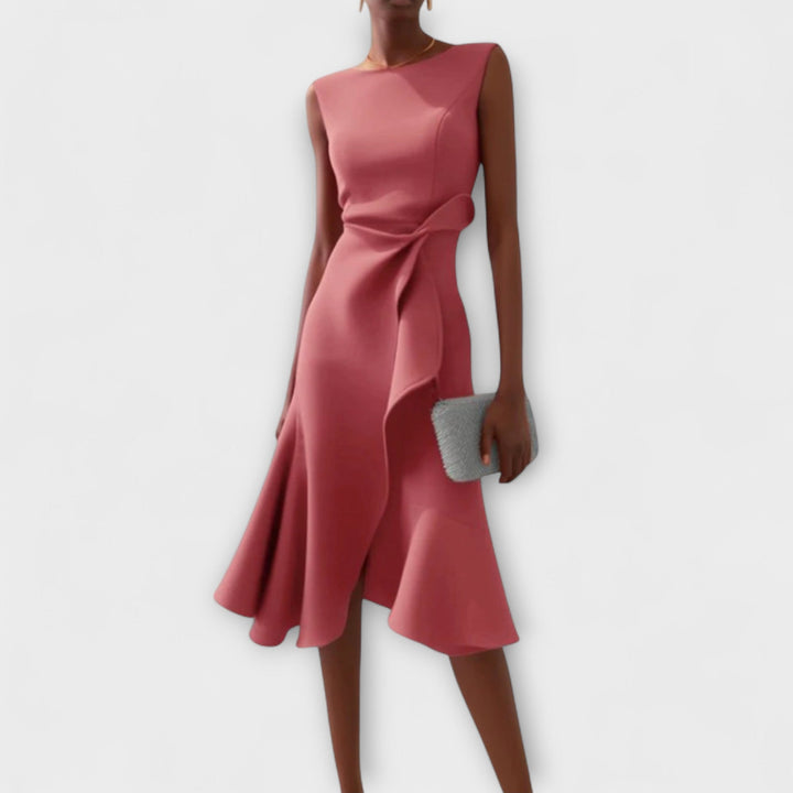 Sheila | Draped Midi Wedding Guest Dress