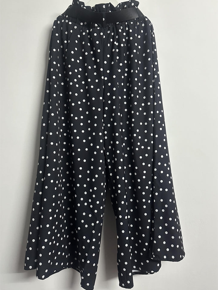 MARLOWE – Plus Size Polka Dot Wide-Leg Trousers