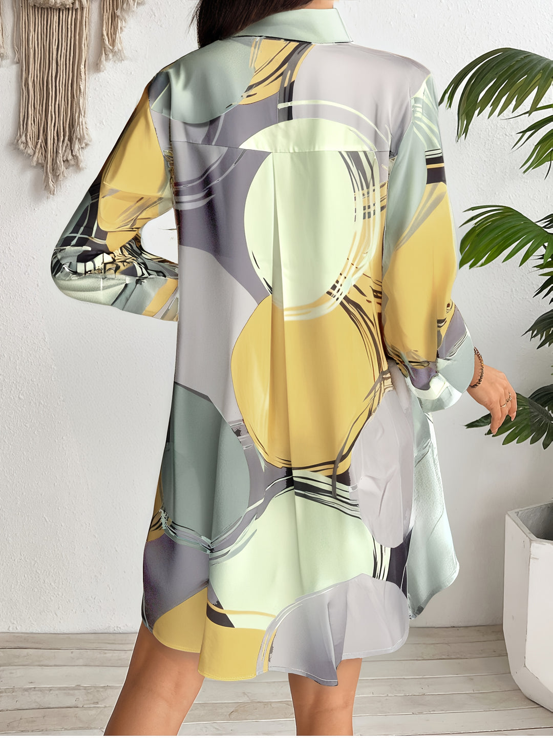 Marvella™ - Modern Print Shirt Dress