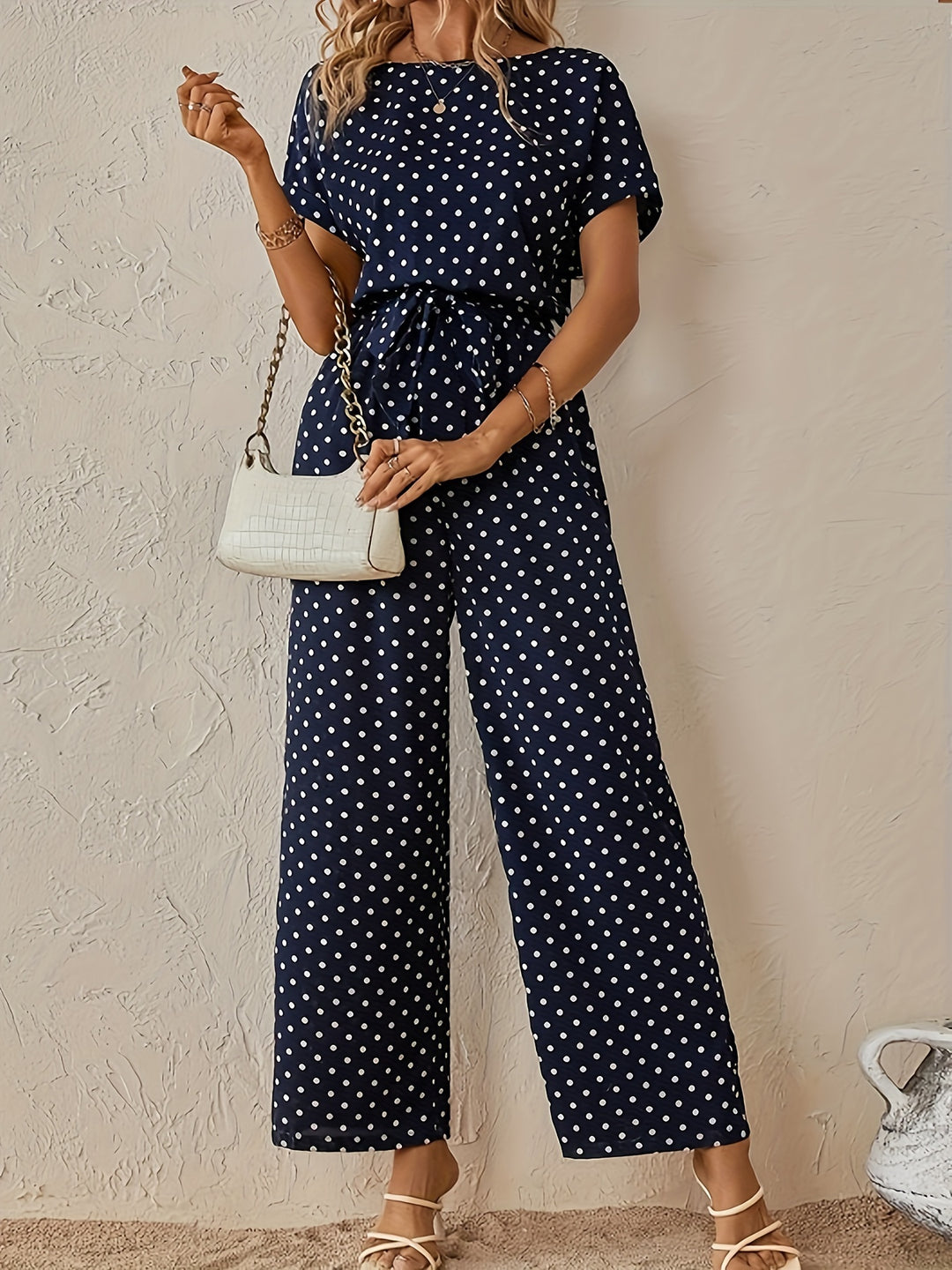 AUDREY – Royal Blue Tie-Waist Jumpsuit