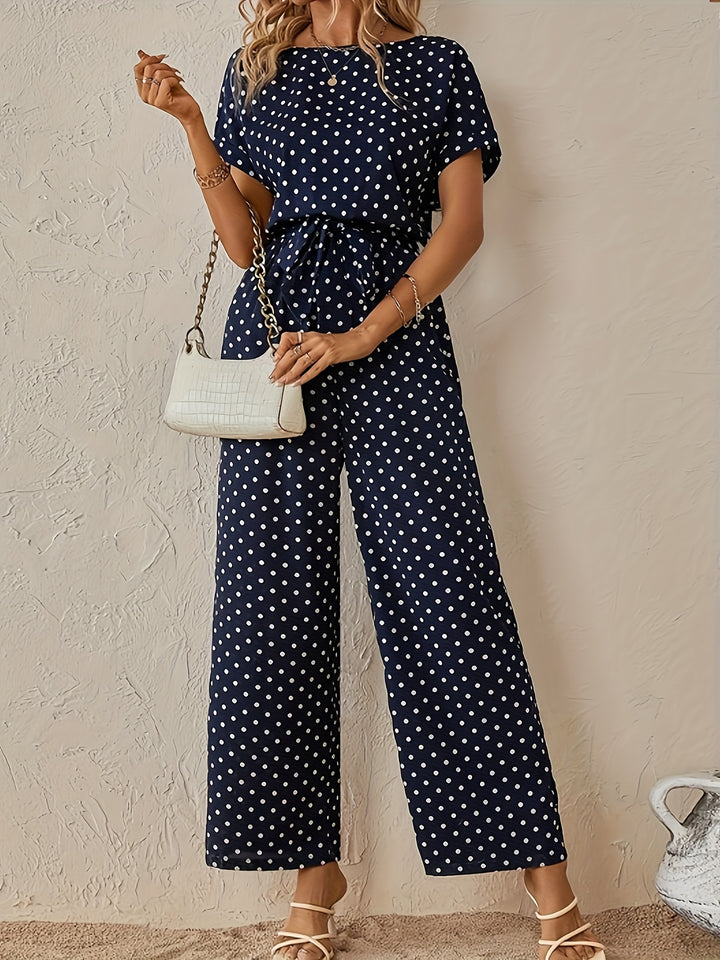 AUDREY – Royal Blue Tie-Waist Jumpsuit