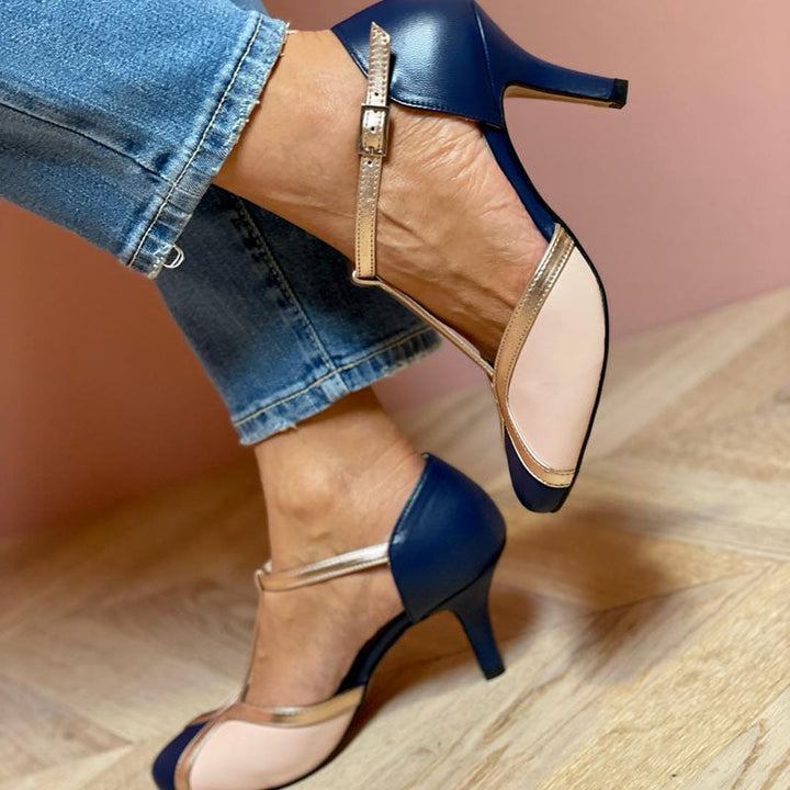 Alessia™ | Colorful T-Strap Pumps with Round Toe