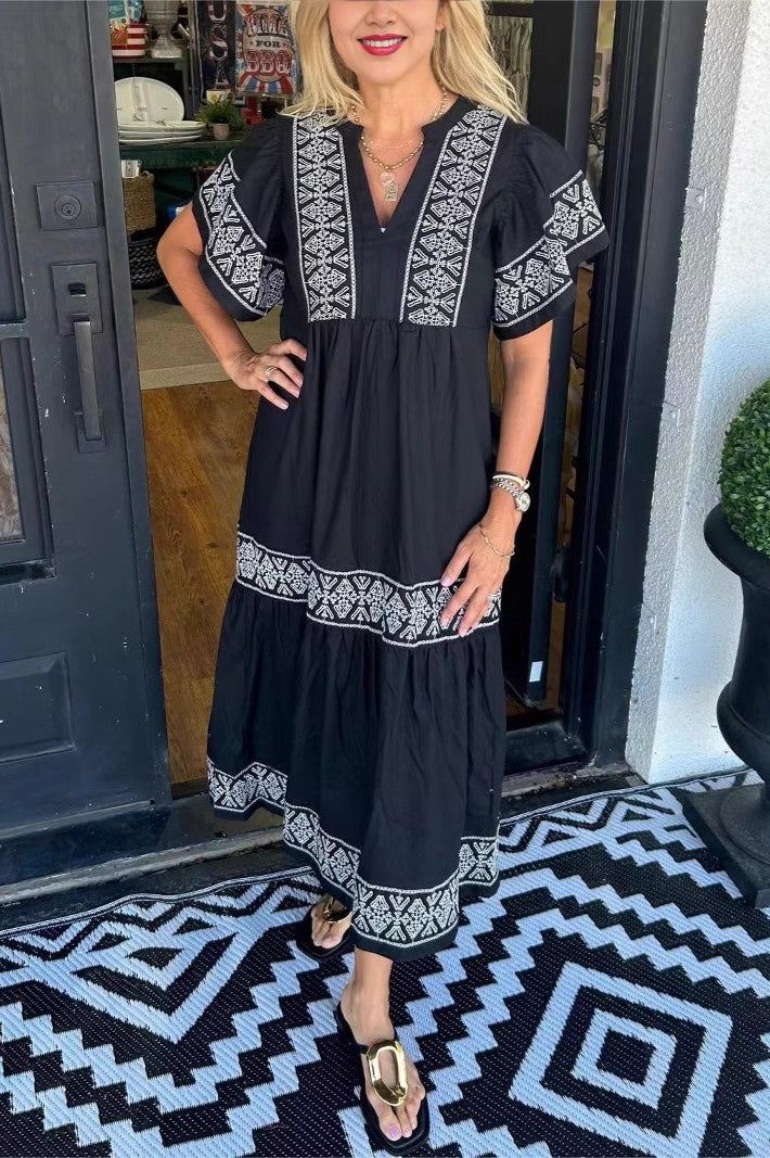 Aria | Floral Loose Cotton Boho Dress