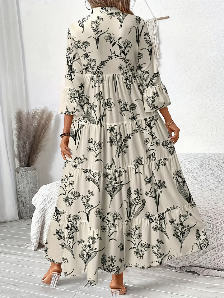 Ines™ - Floral Frill Pleated Dress