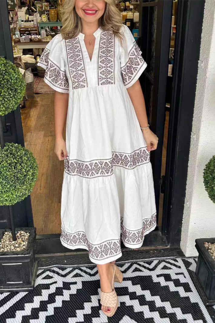 Aria | Floral Loose Cotton Boho Dress