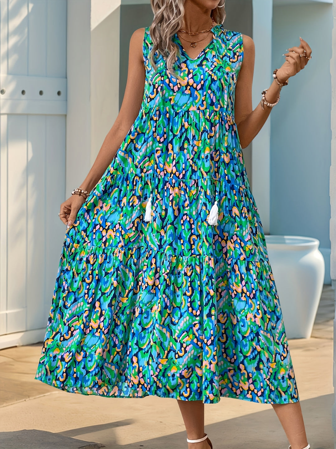 Nyla™ - Boho Fringe Tie-Waist Dress