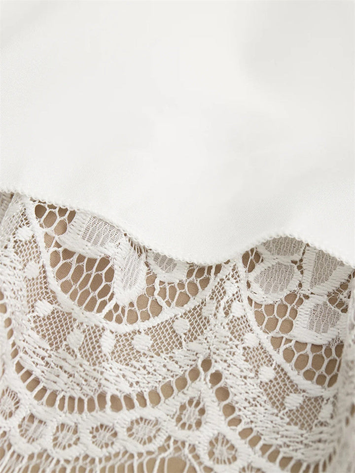 Faye | Boho Lace Ruffle Hem Dress