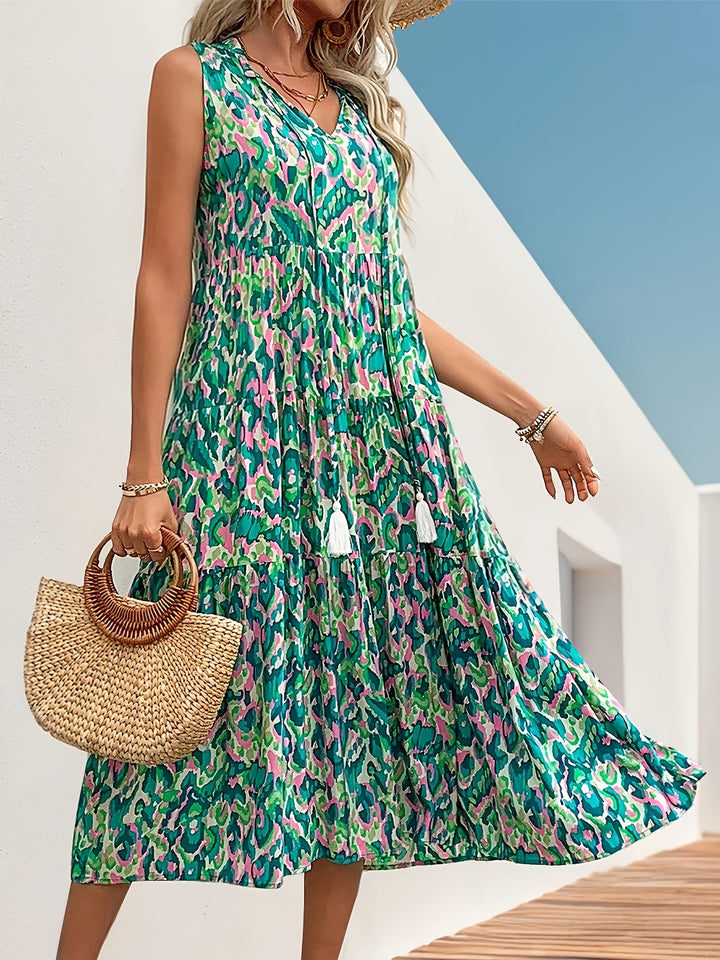 Nyla™ - Boho Fringe Tie-Waist Dress