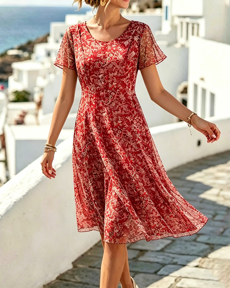 Ana | Loose and lightweight floral midi dress