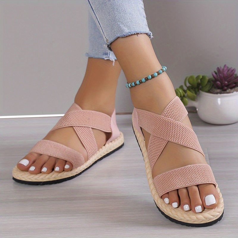 Cora™ | Cross Strap Flat Sandals