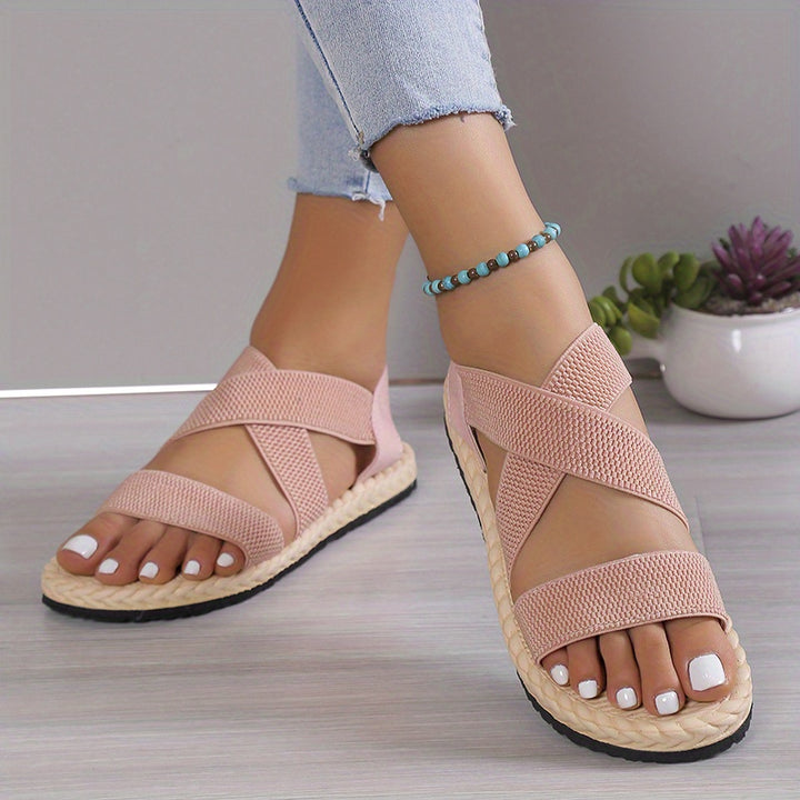 Cora™ | Cross Strap Flat Sandals