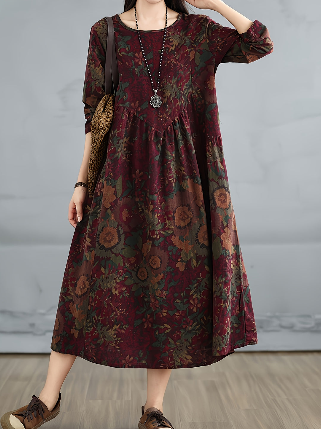 Velmira™ - Retro Linen Maxi Dress