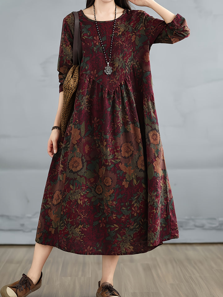 Velmira™ - Retro Linen Maxi Dress