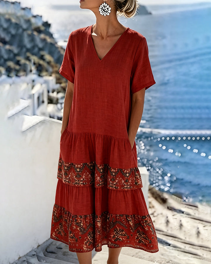 Martina | Floral midi dress, loose and lightweight