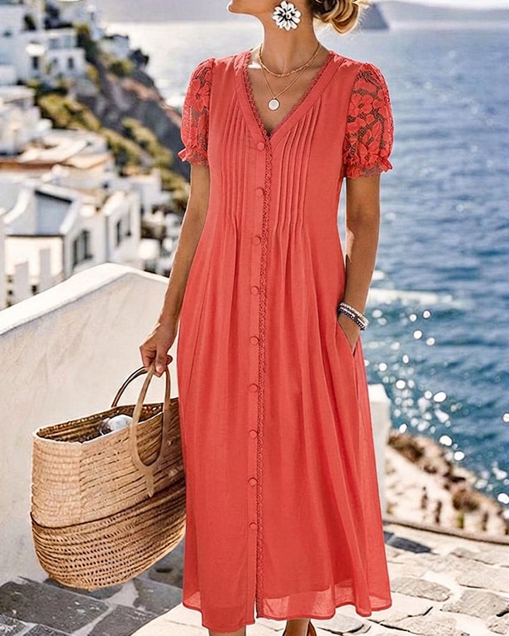 Sara | Floral midi dress, loose and lightweight