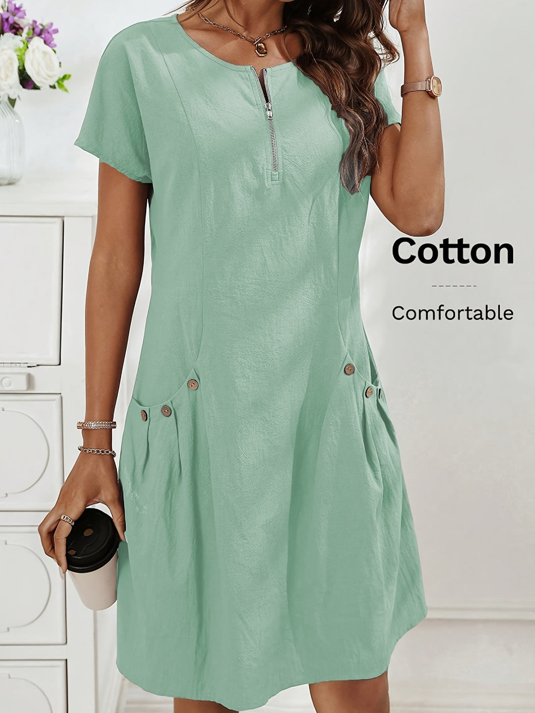 Amara™ | Button Detail Dress