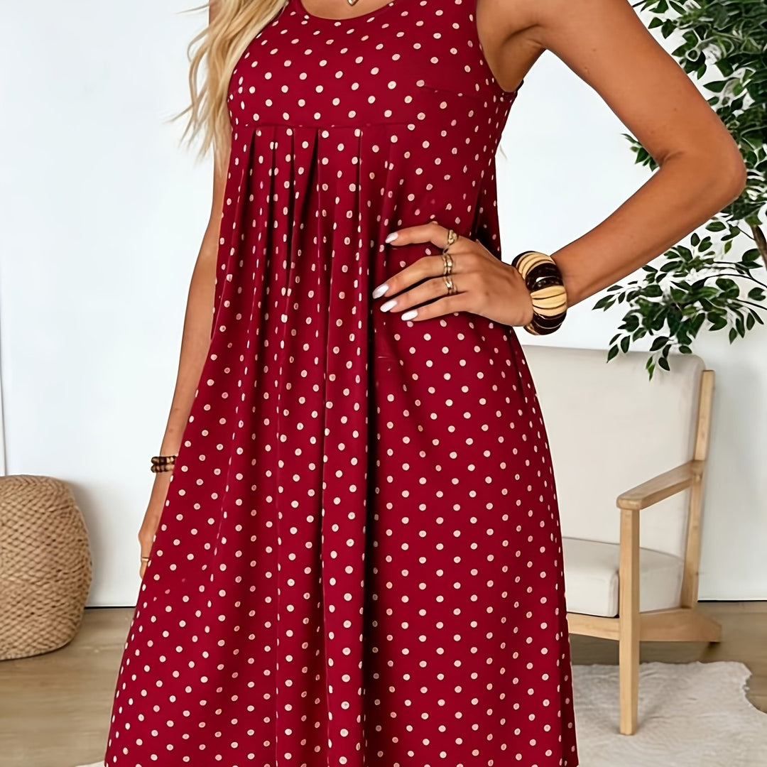 COLETTE – French Retro Sleeveless Polka Dot Dress