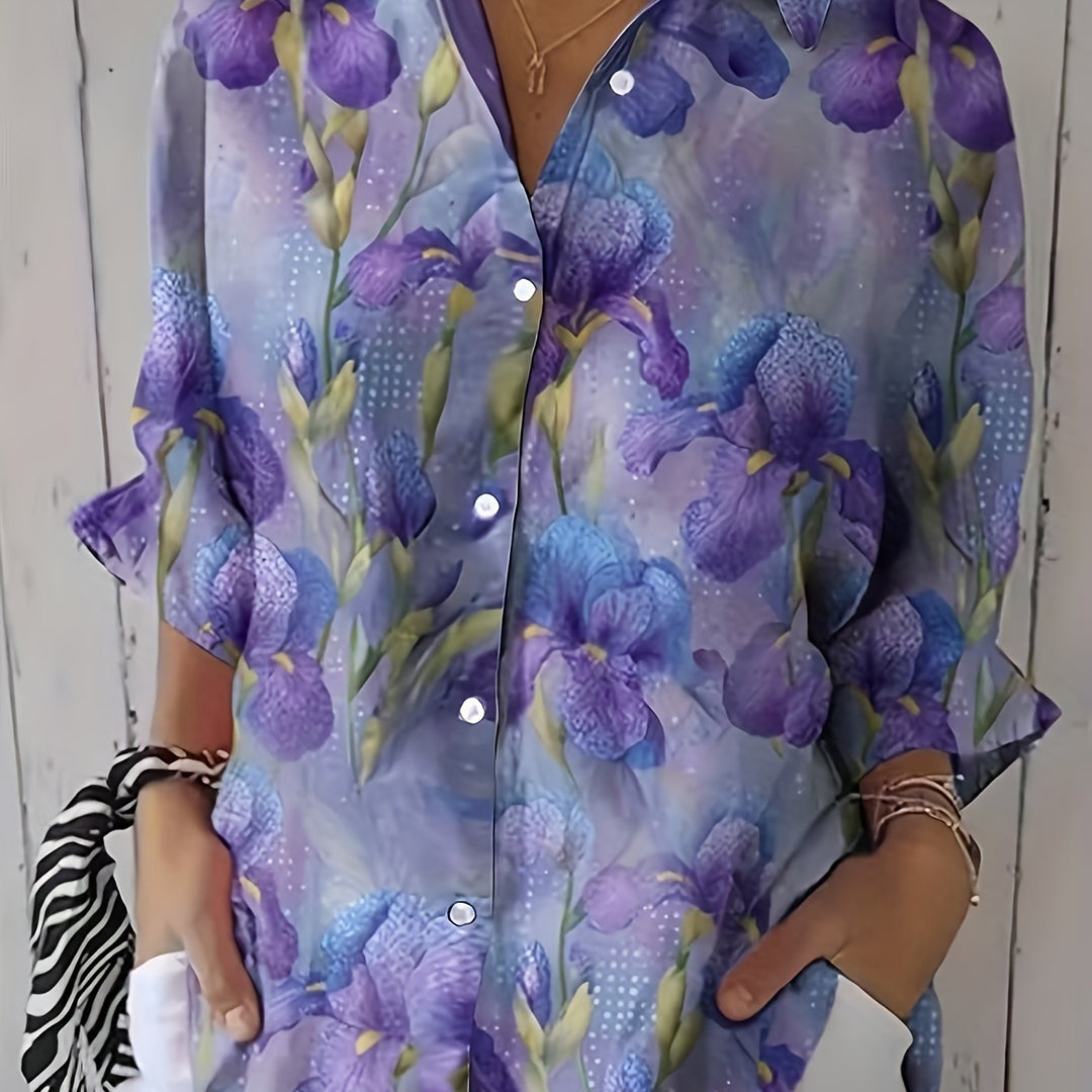 Rosette | Effortless Floral Button-Up Blouse