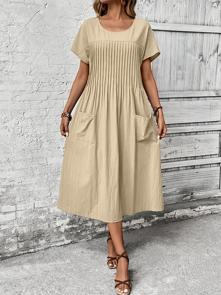 Serlina™ - Retro Pleated Midi Dress